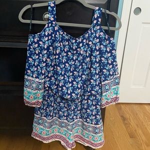 Girl’s floral off shoulder romper